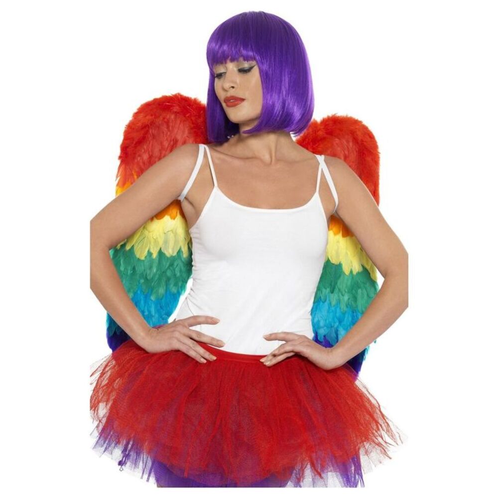 Smiffys Unisex Adult Wings Feather Costume Prop / Rainbow